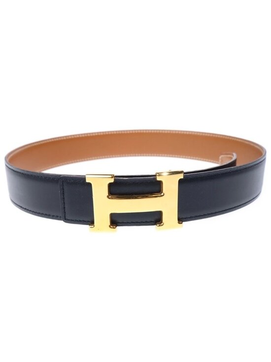 Hermes Constance Belt Brown Black Leather Gold